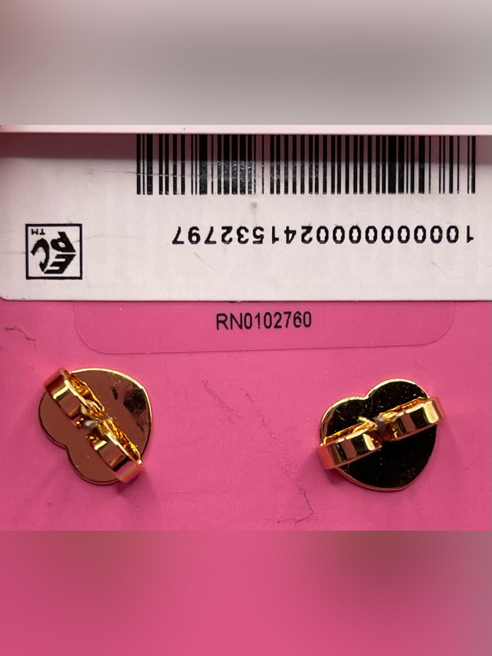 Kate Spade Gold-Tone Black Heart Divider Stud Earrings NWT - Picture 3 of 4